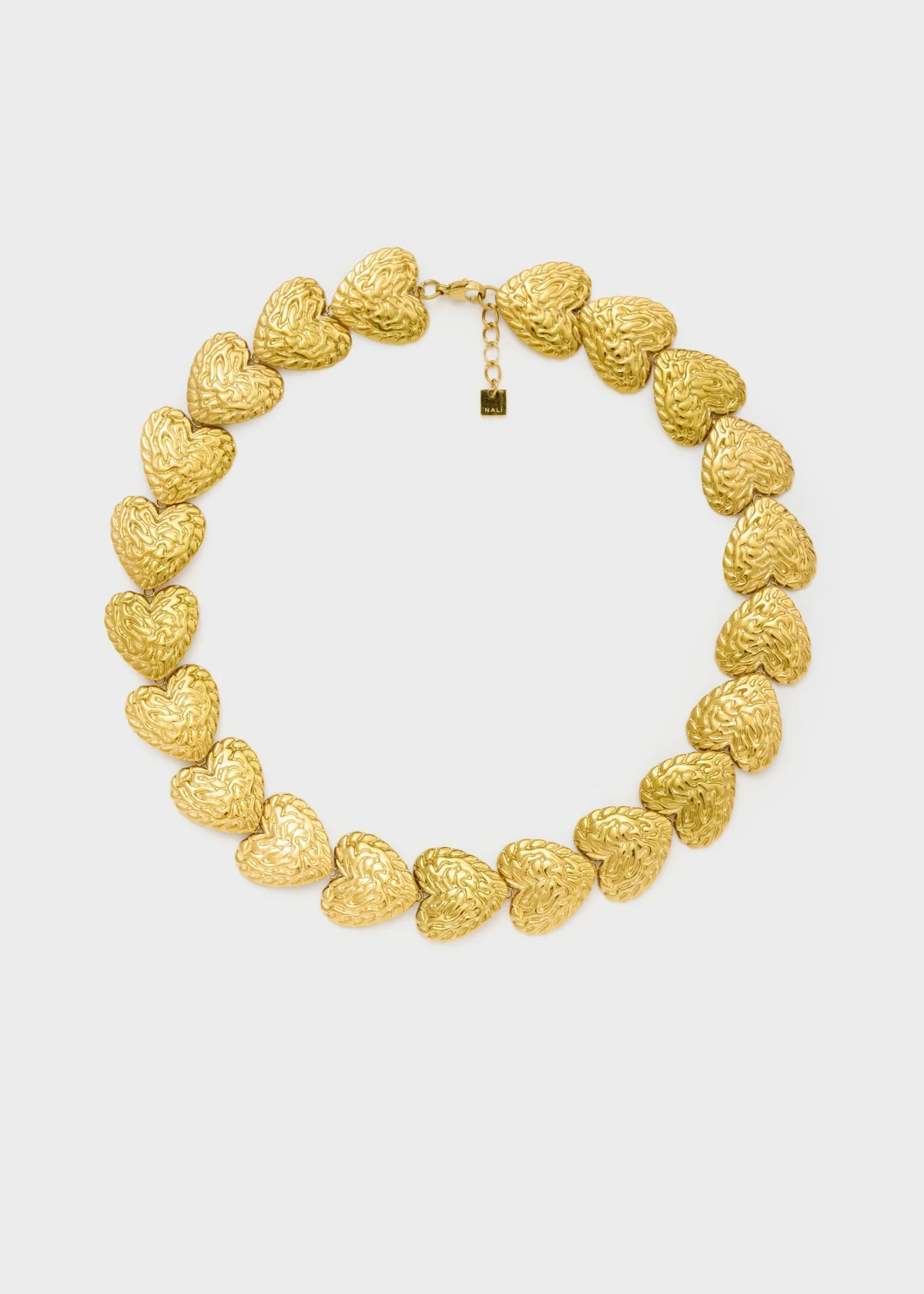 COLLANA GIROCOLLO CUORI MARTELLATI ORO NALì