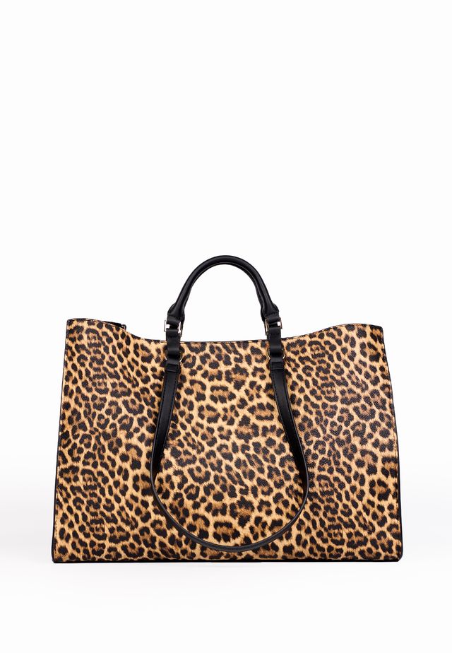 Borsa Shopper  A Spalla Con Tracolla Removibile Leopardata Ermanno Scervino MEDIUM TOTE