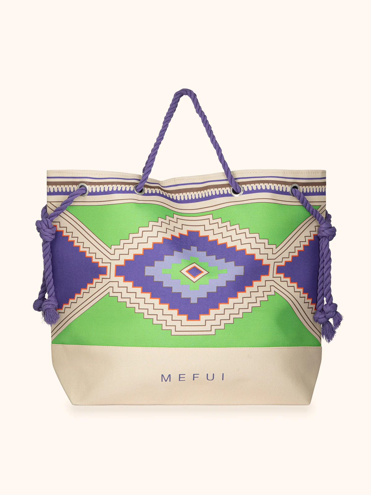 Borsa Mare Con Manico Lungo  Me Fui Fantasia Verde Viola