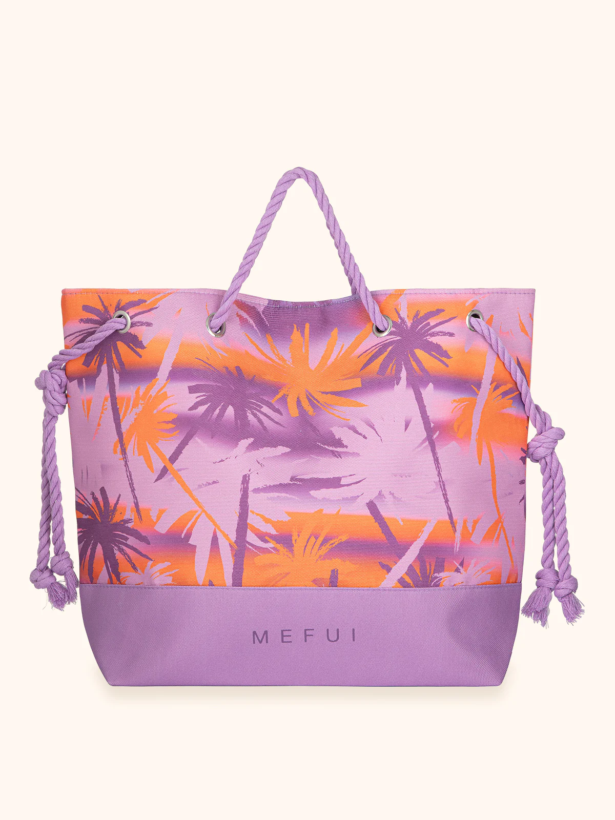 Borsa Mare Con Manico Lungo  Me Fui Fantasia Viola Arancio
