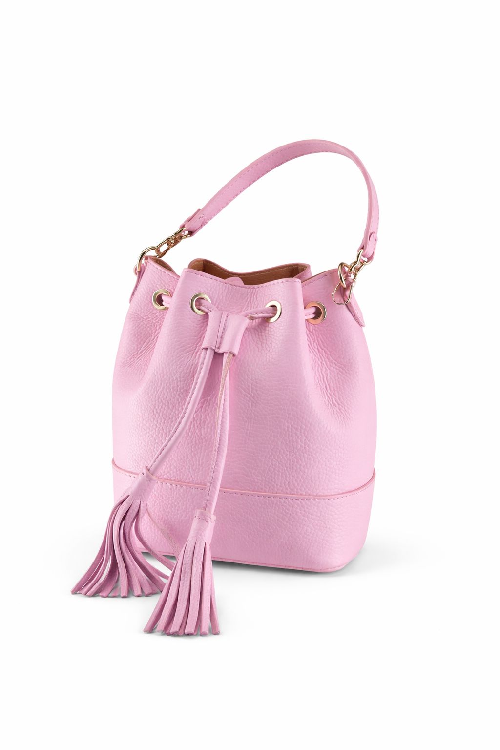 Borsa A Secchiello Con Tracolla In Vera Pelle