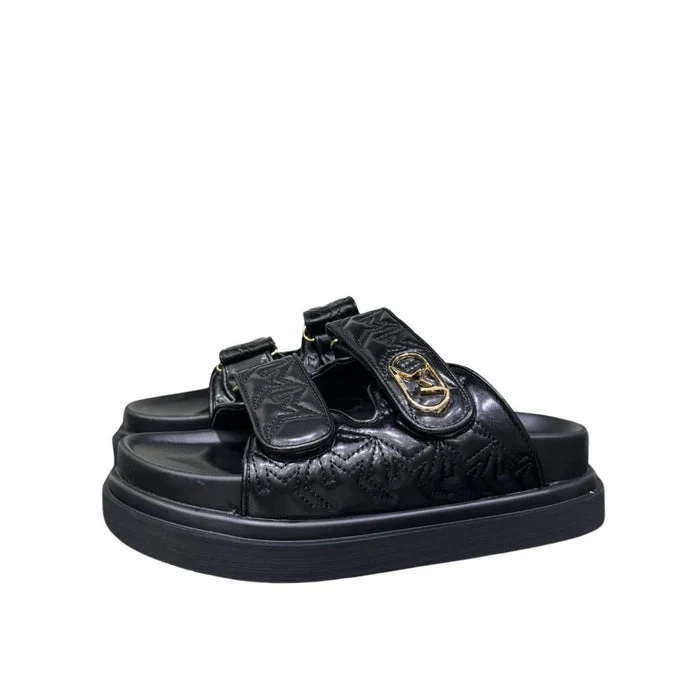 Ciabatta Marc Ellis "Sandal" Nera Con Inserti Oro