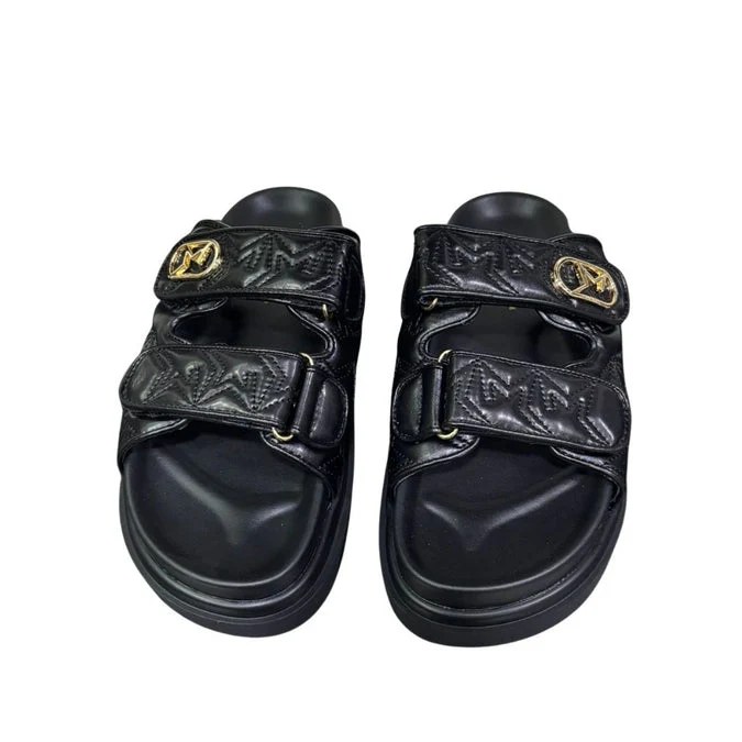 Alternative view of Ciabatta Marc Ellis "Sandal" Nera Con Inserti Oro