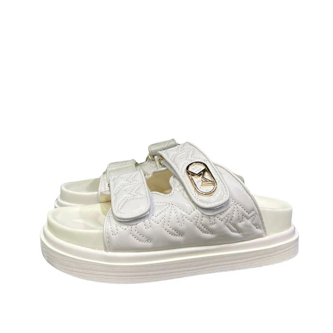 Ciabatta Marc Ellis "Sandal" Bianca Con Inserti Oro