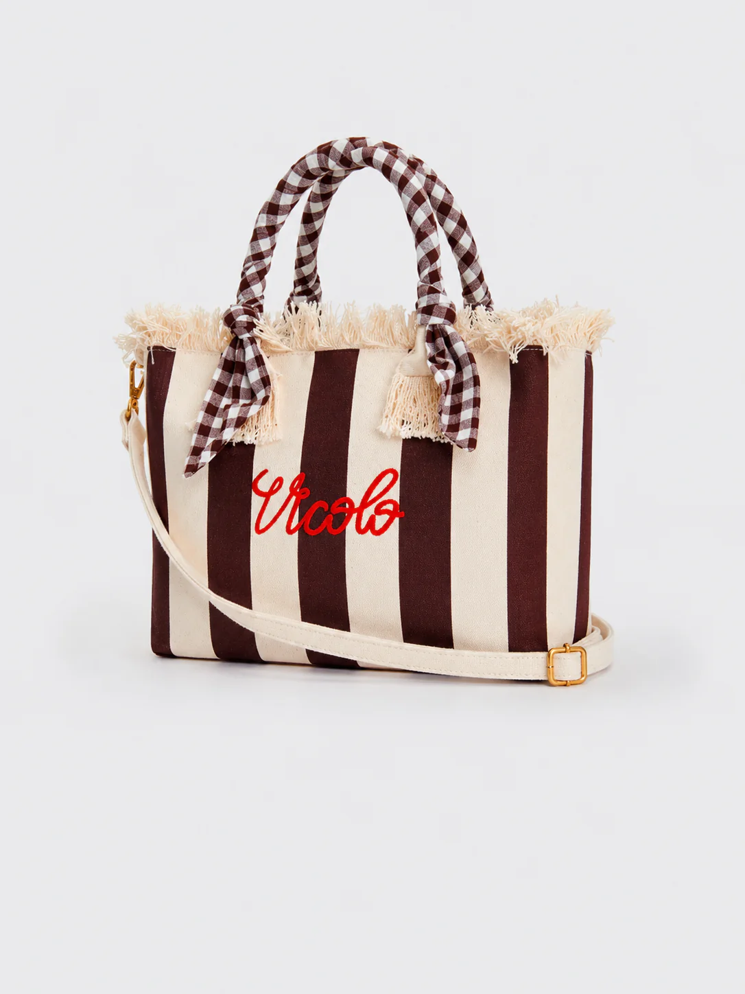 Alternative view of Borsa A Mano Con Tracolla Borsa Ibiza Stripes  Vicolo